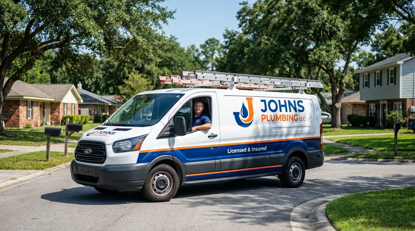 Johns Plumbing LLC service van in Eau Claire, WI