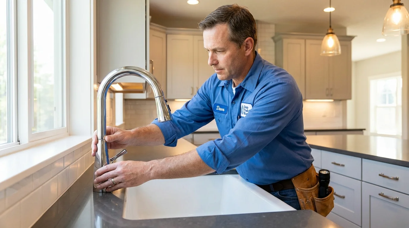 Kitchen faucet installation by Johns Plumbing LLC in Eau Claire